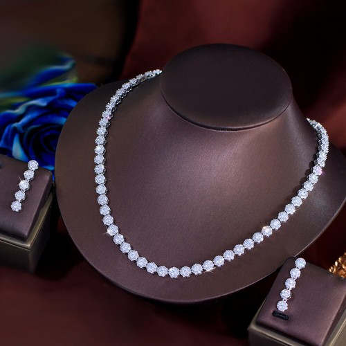 Set collana orecchini tennis - e,