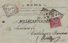 ROMA: 1899  assicurazione danni degli incendi ... per Castelnuovo Bariano