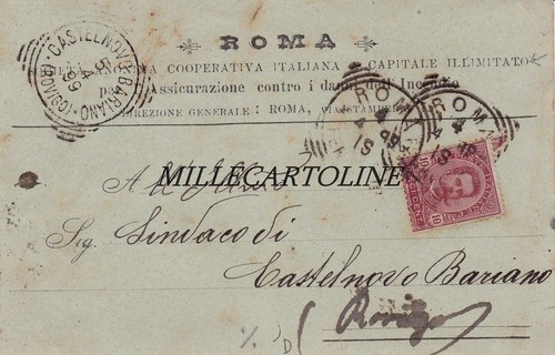 Roma 1899 assicurazione - 1899,