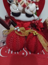 Palline Di Natale All'uncinetto Colore Rosso