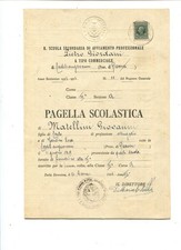 PC04 - Pagella Scuola Avv.Prof. tipo  Commerciale Castelsangiovanni (PC) 1934