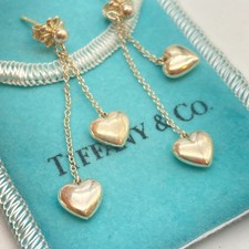 Tiffany & Co. Orecchini pendenti goccia argento doppio cuore 4,0 g
