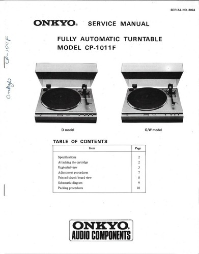 Onkyo model 1011f - onkyo,