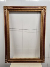 Cornice portafoto vintage ornata 24x36 oro rosso dorato legno vittoriano dipinto