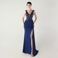 Vestito blu marino lungo - vestito,