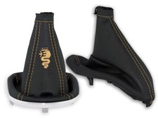 PER ALFA ROMEO 147 FL 2004-2010 CUFFIA LEVA CAMBIO e FRENO A MANO RICAMO BEIGE