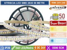 STRISCIA LED SMD 2835 BOBINA DA 50 METRI 20W/M 24V MONOCOLORE 238 LED/M IP20