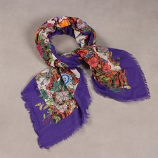 Gucci Maxi Foulard Vintage Lana Giungla Animali Italia Anni 80 Originale