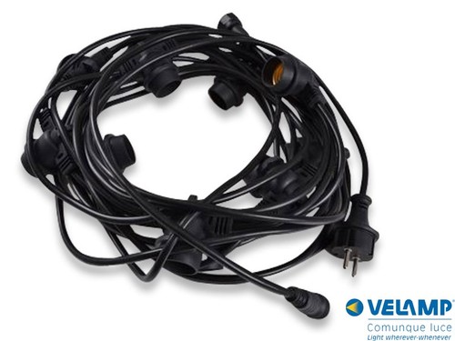 Cordoniera nera 10mt 10plamp - cordoniera,