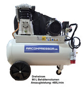Compressore a Pistone 90L Aria 2 Cilindro 10 BAR Mobile Trifase 460er