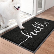 BeneathYourFeet Door Mat 1'6 x 2'6 (Rectangular), Black-hello 
