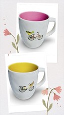 Rae Dunn Mugs Pair Bicycles