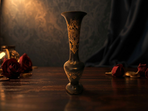 Vaso vintage ottone india - vintage,