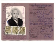 Siracusana Lire 50 tre su tessera di riconoscimento postale