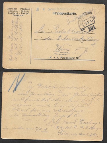 Cartolina 1918 austria - -,