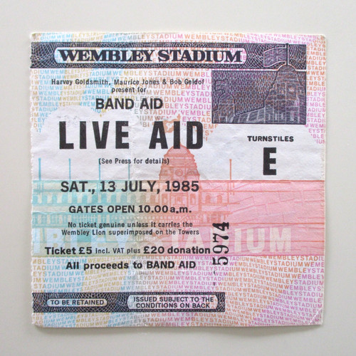 Live aid concert ticket - concert,