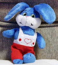 Peluche pupazzo promozionale pubblicitario mascotte coniglio Kinder 24 cm