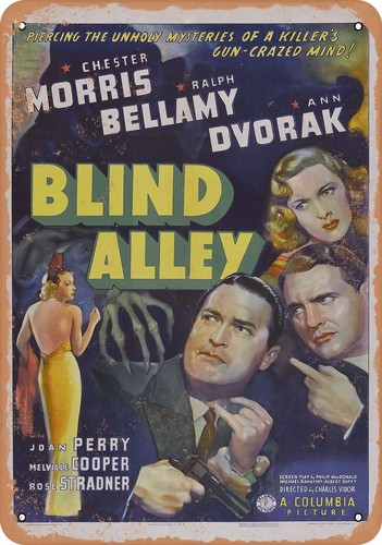 Metal sign blind alley - metal,