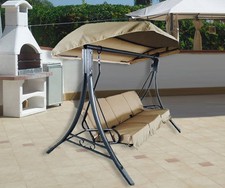 GAZEBO DONDOLO ECRU' PRENDISOLE FERRO ESTERNO ARREDO GIARDINO TENDONE M. VENEZIA