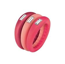 Anello HIP HOP 3 silicone rosa nuovo con brillante centrale PROMOZIONE