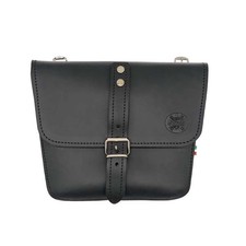 Borsa fianchetto pelle nera