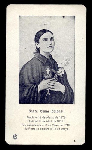 Santino holy card gemma - santino-holy, card"s.gemma