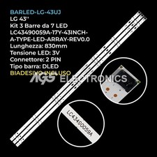 KIT 3 BARRE STRIP 7 LED TV LG
