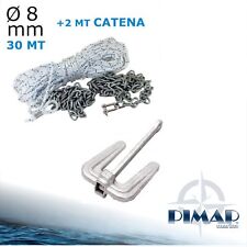 KIT ANCORAGGIO BARCA CIMA PER ANCORA 2 MT DI CATENA GRILLI ANCORA HALL 6 KG