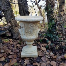 VASO CALICE ORCIO FIORIERA PER PIANTE DA GIARDINO ESTERNO IN CEMENTO MARMO H43CM