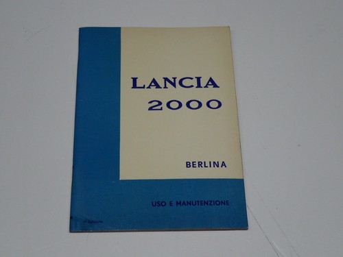Lancia 2000 berlina libretto - lancia,