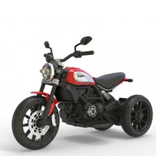 Moto elettrica per bambini Ducati Scrambler rossa Motocicletta bimbo luci suoni