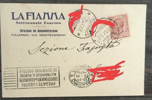 Cartolina 1925 fiamma - cartolina, fiamma"