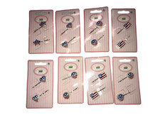 16 AMERICAN FLAG HAIR CLIPS