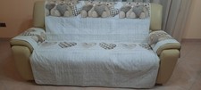 COPRIDIVANO PER DIVANO 3 POSTI 100% COTONE COLORE: BEIGE CON ORSETTI CUORI USATO