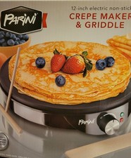 PANCAKE e CREPE Maker Piano Cottura con Piastra Calda Antiaderente 12" Elettrico