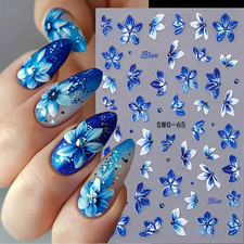 Set 2 adesivi per unghie blu