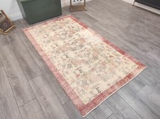 Tappeto zona rossa, tappeto turco antico, tappeto soggiorno, tappeto camera da letto, 3,7 x 6,6 piedi