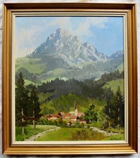 Wendelstein Alpi massiccio Alta Baviera dipinto a olio Chiemsee Tegernsee regione funivia