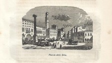 Stampa antica VERONA Piazza