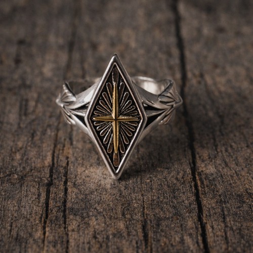 Anello croce oro diamond shape - anello,