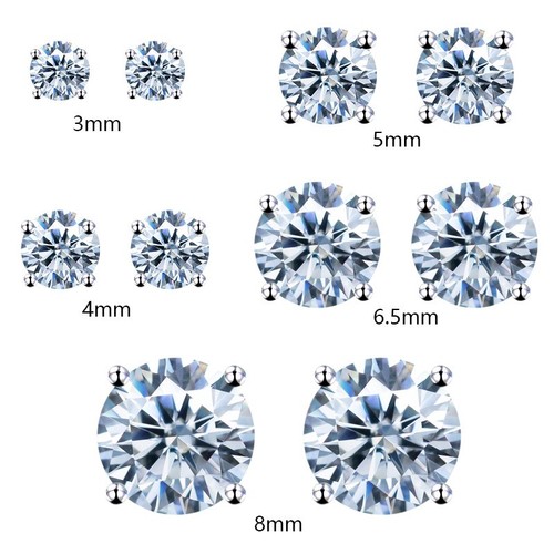 Orecchini perno moissanite - a,