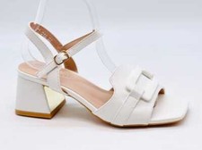 Scarpe sandali con tacco medio  e comodo bianco donna ragazza