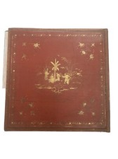 Scatola cinese in legno rosso laccato metà XIX statua scultura