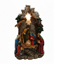 Presepe Natalizio con Luci a LED e Sacra Famiglia Re Magi Stella Cometa Luminosa