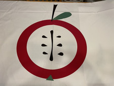 Pannello Tessuto Ikea Gigante Rosso Mela Bianco Tela Maria Vinka 2012 Cotone 33" x 59"