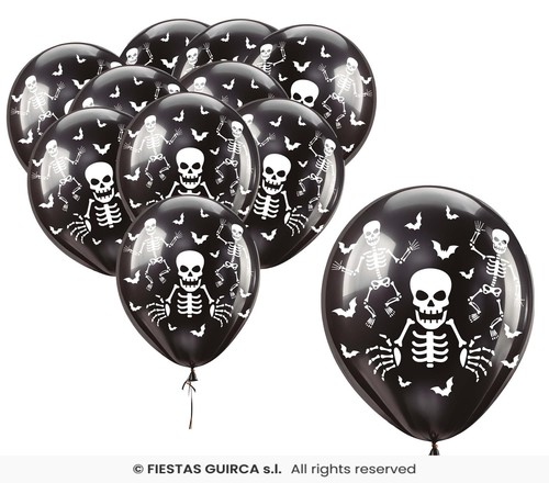 Palloncini neri scheletro - neri,