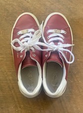 Sneakers Calvin Klein in pelle rossa, scarpe casual da donna taglia 7,5