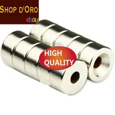 10 Pezzi Lotto Magnete Neodimio 10x5mm Foro 3mm Permanente NdFeB N50 Disco