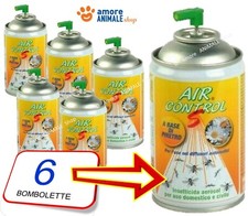 AIR CONTROL S → 1/ 3/ 6/ 12 bombolette Insetticida al Piretro per Mosche Zanzare