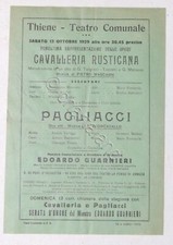 Locandina Teatro Comunale di Thiene - Opera Cavalleria Rusticana - 1929